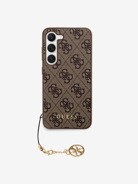 Guess Guess 4G hrbtni ovitek s šarmom za Samsung Galaxy S23 Brown Brown