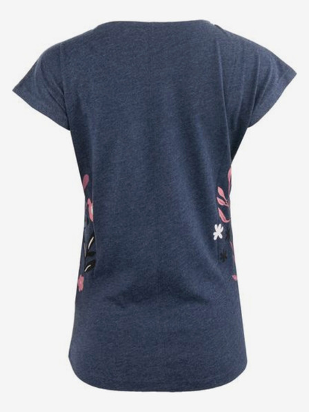 ALPINE PRO Roza in modra ženska majica ALPINE PRO UDAWA s cvetličnim vzorcem