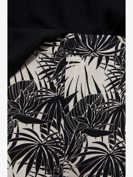 Moodo Belo-črne ženske kratke hlače z vzorcem Moodo