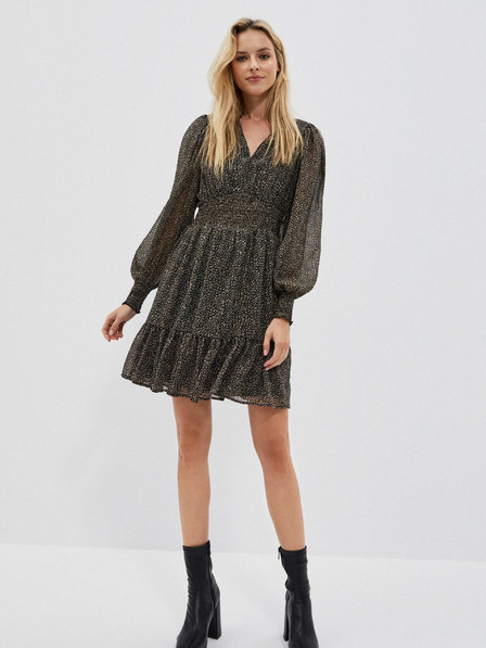 Moodo Črna ženska obleka z volanom Moodo