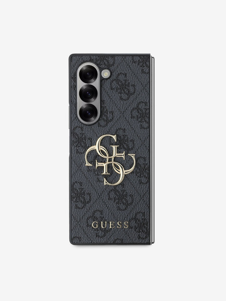 Guess Guess PU 4G kovinski zadnji ovitek z logotipom za Samsung Galaxy Z Fold 6 Grey