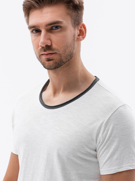 Ombre Clothing Kremasta moška majica Ombre Clothing