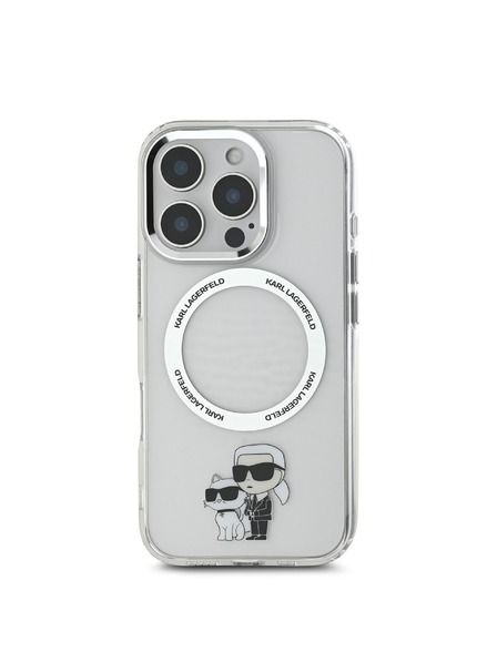 Karl Lagerfeld Karl Lagerfeld IML Karl and Choupette MagSafe Zadnji ovitek za iPhone 16 Pro Max Transparent