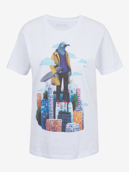 DOBRO Belo žensko majico zotiskom Zoot DOBRO. Golob