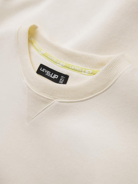 Ombre Clothing Klasičen uniseks pulover z okroglim izrezom - kremna