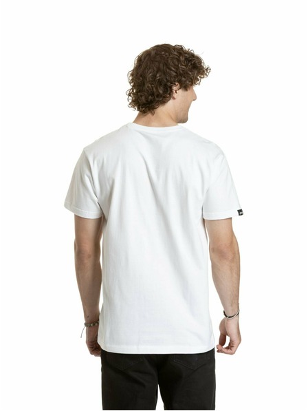 Meatfly Meatfly moška majica Prugasta Logo Bela | Bela