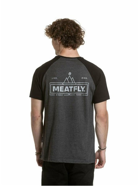 Meatfly Meatfly moška majica Ozzy Raglan Charcoal Heather / Črna