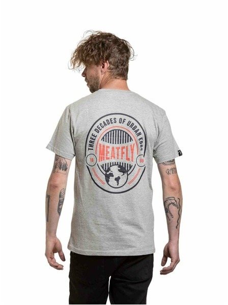 Meatfly Meatfly moška majica Yvans Round Globus Patch Siva
