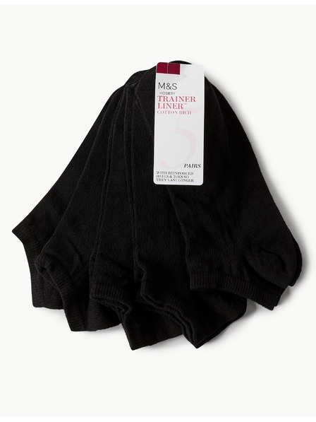 Marks & Spencer Komplet petih parov ženskih nogavic v črni barvi Marks & Spencer