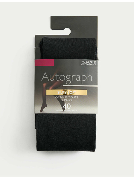 Marks & Spencer Neprosojne nogavice, 40 DEN, komplet 2 kosov Marks & Spencer črna