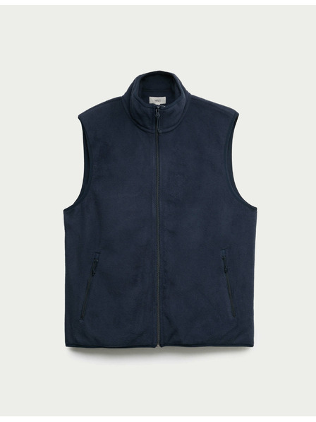 Marks & Spencer Mikro flis telovnik z ovratnikom Marks & Spencer mornarsko modra