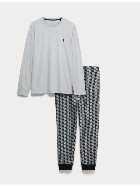 Marks & Spencer Pižama iz čiste bombažne tkanine z motivom pingvinov Marks & Spencer siva