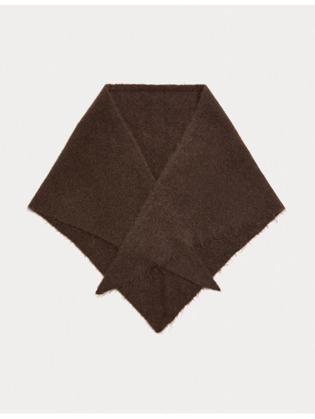 Marks & Spencer Pletena trikotna šal z teksturo in volno Marks & Spencer rjava