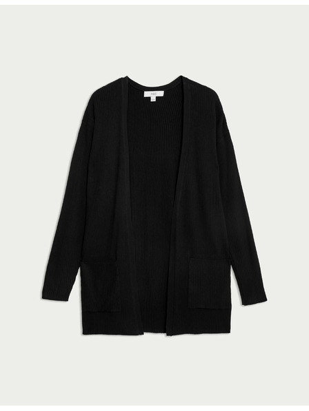 Marks & Spencer Dolg rebrast kardigan brez zapiranja Marks & Spencer črna