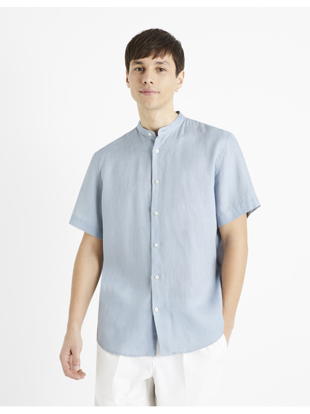 Celio Svetlomodra moška lanena srajca Celio Damopoc