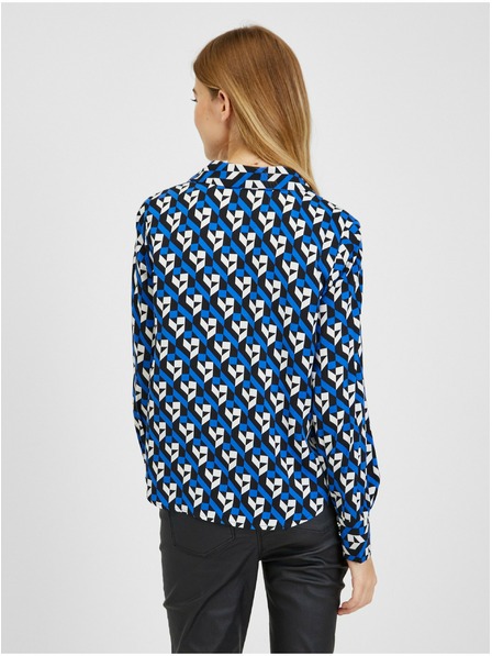 Orsay Črno-modra ženska vzorčasta bluza ORSAY
