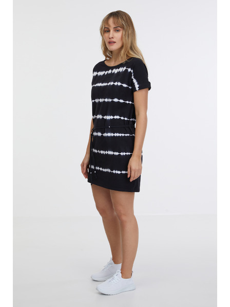 Sam 73 Bela in črna vzorčasta ženska obleka SAM 73 Raquel