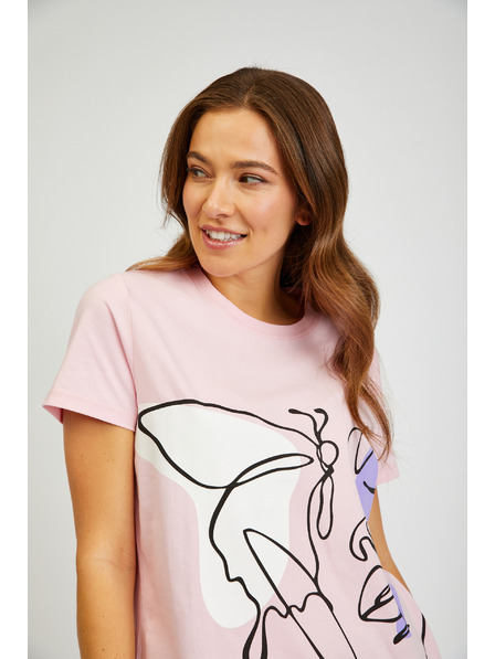 Sam 73 Roza ženska majica s potiskom SAM73 Musca