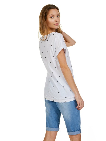 Sam 73 Bela ženska majica s potiskom SAM 73 Roxanne