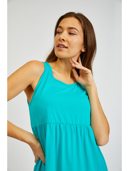Sam 73 Turkizna ženska poletna obleka z volanom SAM 73 Chantal