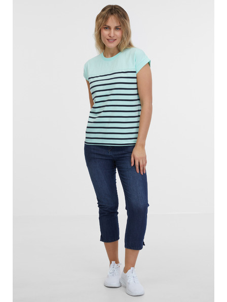 Sam 73 Turkizna ženska črtasta majica SAM 73 Mercedes