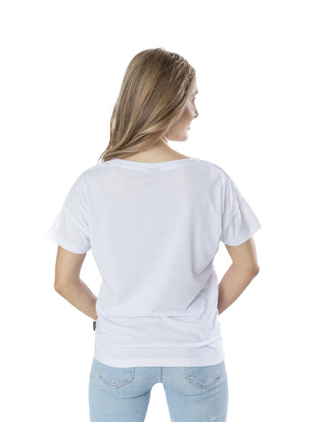 Sam 73 Bela ženska majica s potiskom SAM 73