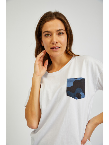 Sam 73 Bela ženska majica z žepom SAM 73 Marie