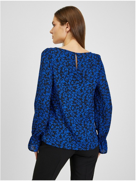 Orsay Črno-modra ženska cvetlična bluza ORSAY