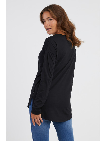 Sam 73 Črna ženska majica z dolgimi rokavi SAM 73 Sherri
