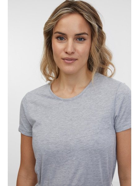 Sam 73 Svetlo siva črtasta ženska midi obleka SAM 73 Estela