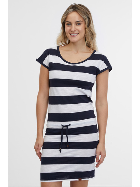 Sam 73 Belo-modra črtasta ženska obleka SAM 73 Reyna