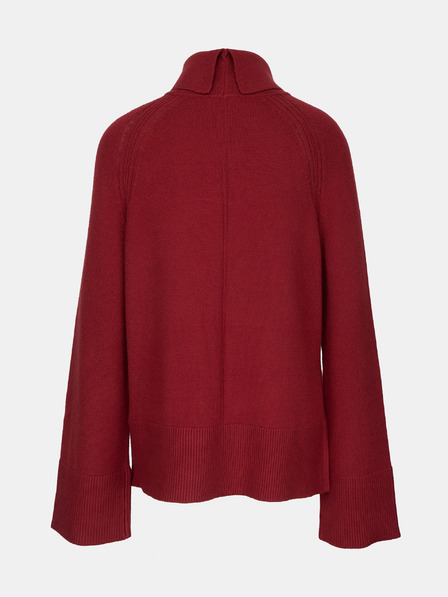 Orsay Vinsko rdeč ženski pulover z visokim ovratnikom ORSAY