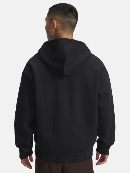 Under Armour Moški pulover Under Armour UA Icon Heavy Rib FZ-BLK