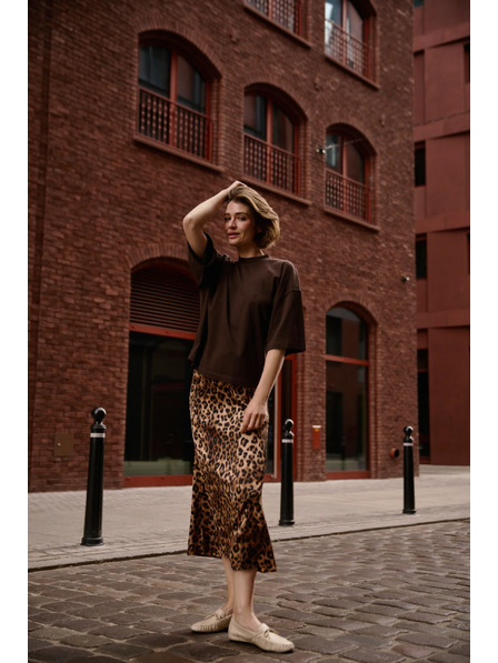 Moodo Rjavi ohlapni top Moodo