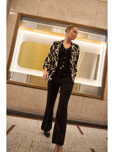 Moodo Črne zvonaste hlače Moodo