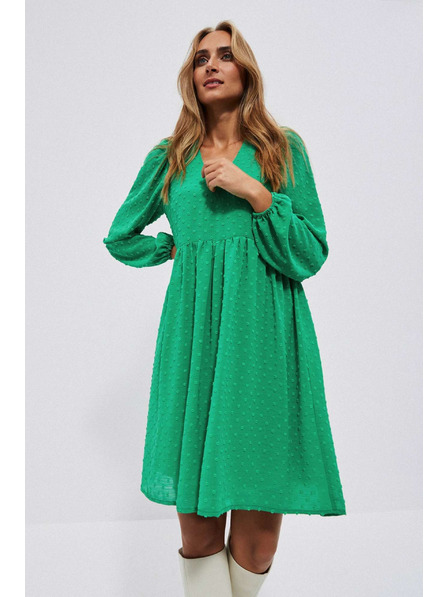 Moodo Zelene obleke z napihnjeni rokavi Moodo