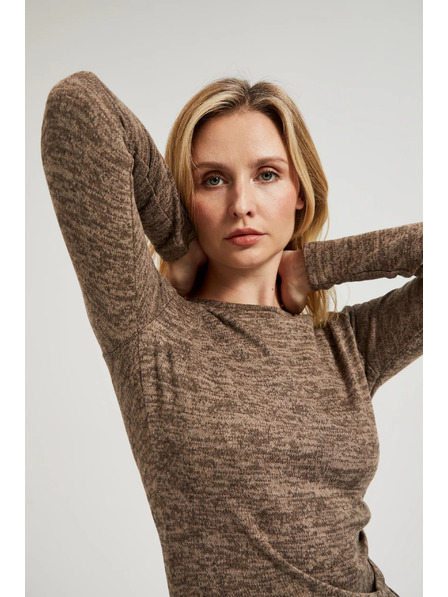 Moodo Rjave midi obleke z naborki Moodo