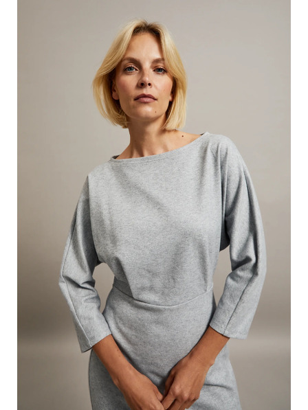 Moodo Gladke obleke do kolen sive Moodo