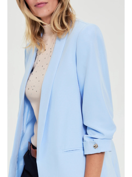 Moodo Sako s gubami na rokavih svetlo modro Moodo