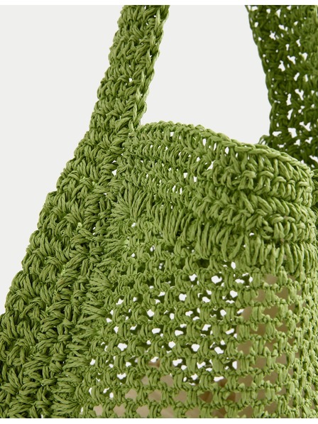 Marks & Spencer Tkana nakupna torba Marks & Spencer zelena