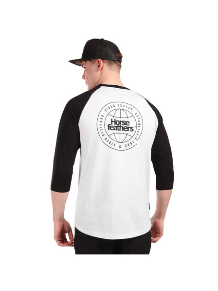Horsefeathers Majica Global Raglan - white/black