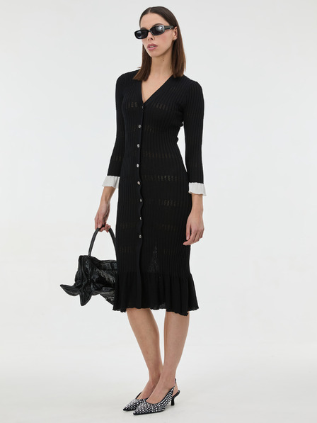 Orsay Črna ženska pletena midi obleka ORSAY