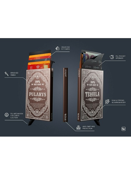 Pularys Etui za dokumente Pularys Tequila rjavo, ščetkano aluminij 191215502