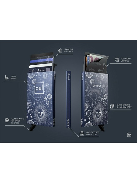 Pularys Etui za dokumente Pularys Stardust motiv vesolje modro, aluminij 191110804