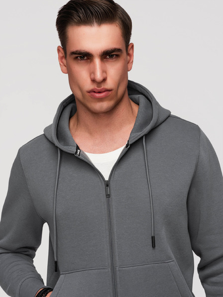 Ombre Clothing Moška bombažna jopa BASIC z zadrgo Ombre Clothing