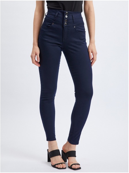 Orsay Temno modre ženske skinny fit hlače ORSAY