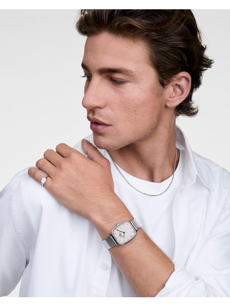 Daniel Wellington Srebrna jeklena ogrlica Daniel Wellington Mesh DW00401102