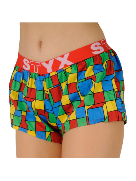 Styx Ženske športne kratke hlače Styx art iz gume v karirastem vzorcu