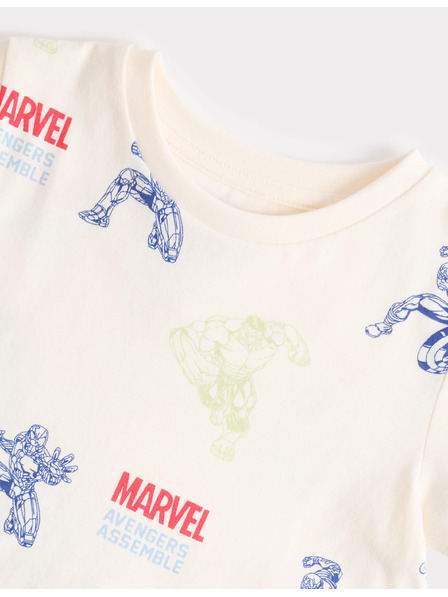 Marks & Spencer Bombažna pižama z vzorcem Marvel™ (3–12 let) Marks & Spencer smetanova