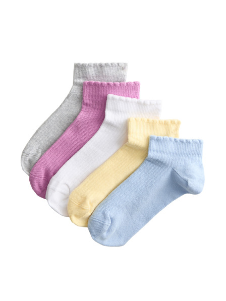 Marks & Spencer Rebrasте kratke nogavice Trainer Liners™ z visokim deležem bombaža, 5 parov (6 majhno – 7 veliko) Marks & Spencer visebarven